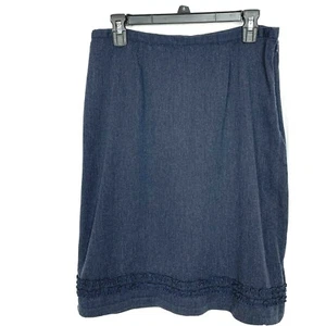 Falda para mujer Sigrid Olsen talla 12 azul por encima de la rodilla cremallera lateral sin rendijas recta - Imagen 1 de 7