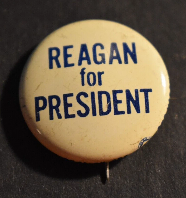 Vintage 1980 Reagan for President Campaign Pinback 95 | eBay