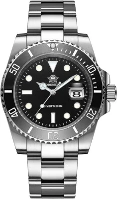 ADDIESDIVE 41mm mens quartz dive watch - s/steel black dial watch - Image 1 of 4