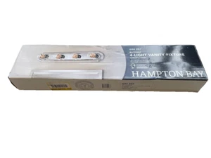 Hampton Bay 4 Light Raceway Bath bar Vanity Dimmable Polished Chrome Finish. - Picture 1 of 3