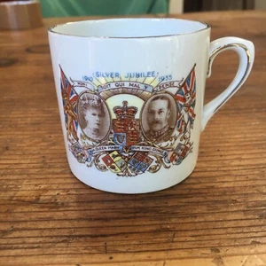 Vintage 1935 Mary & George Silber Jubiläumstasse - Bild 1 von 3