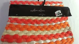  Table Runner Marlo Lorenz Signature Orange/White  Thick Woven Runner 14x72 New - Picture 1 of 12