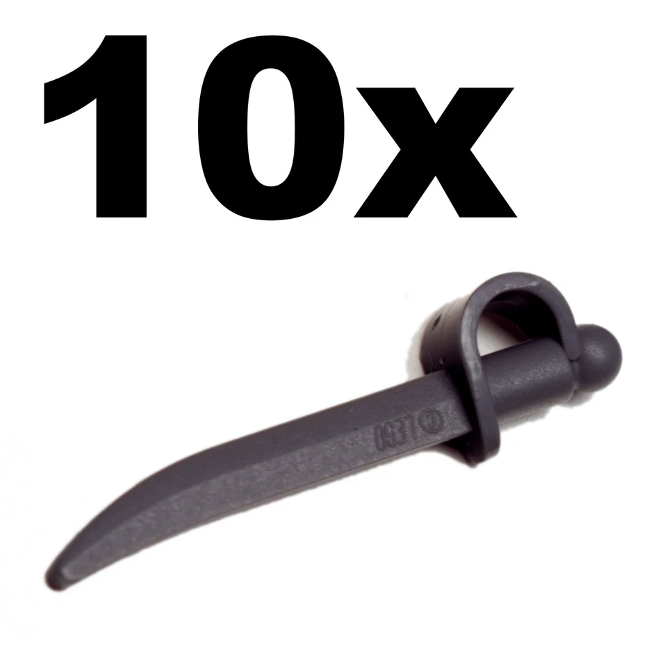 NEW LEGO - Weapon - sword - Cutlass Gray Dark Bluish x10 - 6239 6299 70836 - Image 1 of 1