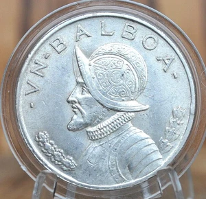 1947 Panama 1 Balboa - AU, Great Mint Luster, Silver, Only 500,000 Made! High Gr - Picture 1 of 3