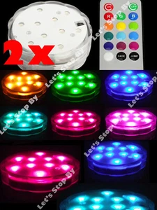 2PCS LED RGB SUBMERSIBLE Wedding Light Eiffel Tower Vase Base Remote Control - Picture 1 of 1