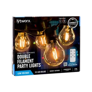 Lytworx Warm White Connectable Double Filament LED Party Lights - 10 Pack - Picture 1 of 3