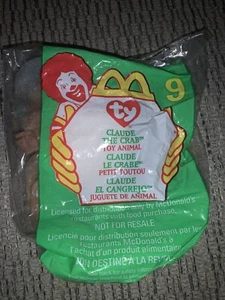 CLAUDE™ #9 Ty™ THE CRAB MINI BEANIE BABY McDonalds™ HAPPY MEAL TOY SEALED 1999 ! - Picture 1 of 2