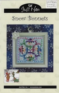 Just Nan- Whimzi- Snow Bonnets JN 172-- cross stitch pattern-New - Picture 1 of 1