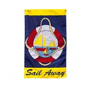 EVERGREEN 167806 SAIL AWAY APPLIQUE GARDEN FLAG 12 X 18 INCHES - Picture 1 of 3
