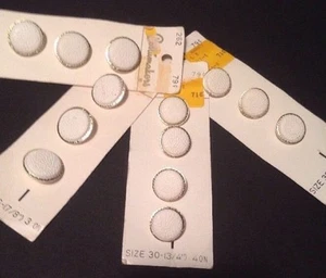 13 Vtg Retro 60's White Buttons 3/4" & 7/8" by Costumakers Carded #261 & 262 NOS - Picture 1 of 9