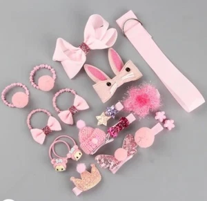 Paquete de 2 18 piezas/juego de lindas horquillas coreanas hermosas hechas a mano para niños - rosa - Imagen 1 de 1