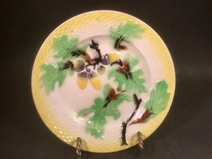 French Majolica Oak Leaves & Acorns Plate 1800's - Picture 1 of 12