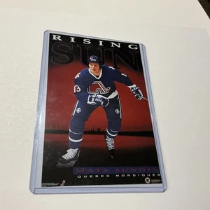 Vintage "Rising Sun" Mats Sundin Quebec Nordiques Promo Poster Karte 4x6 - Bild 1 von 4