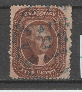 US # 30a VF-XF used, series 1857, blue cancel cv= $ 425 - Picture 1 of 2