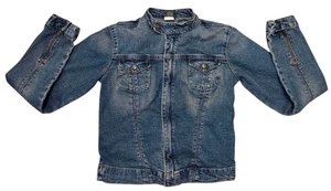 Vintage Y2K Express Jeansjacke Precision Fit blau Taschen durchgehender Reißverschluss Damen Small - Bild 1 von 12