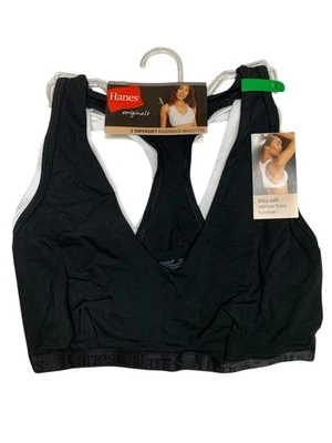 Hanes Womens 2-Pack Ultimate Racerback Super Soft Bralette DUS201 - Image 1 of 3