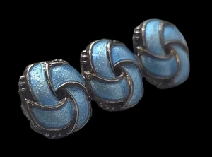 Vintage Mid Century Modern MEKA Denmark Sterling Silber & blaue Emaille Brosche - Bild 1 von 5