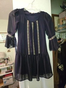 Girls Long Sleeve Speechless Dress Boho Braid Back Tie - Picture 1 of 7