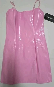 Nuevo Vestido Prettylittlething ROSA PU Bodycon Talla 6 - Imagen 1 de 4