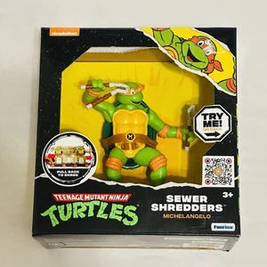 Trituradoras de alcantarillado Teenage Mutant Ninja Turtles: figura MICHELANGELO Pull N Go nueva - Imagen 1 de 4