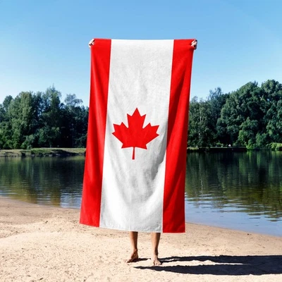 GIFTIMIZED Canada Flag Canadian Towel - Highly Absorbent Beach Bath Sheet Custom Soft Gift