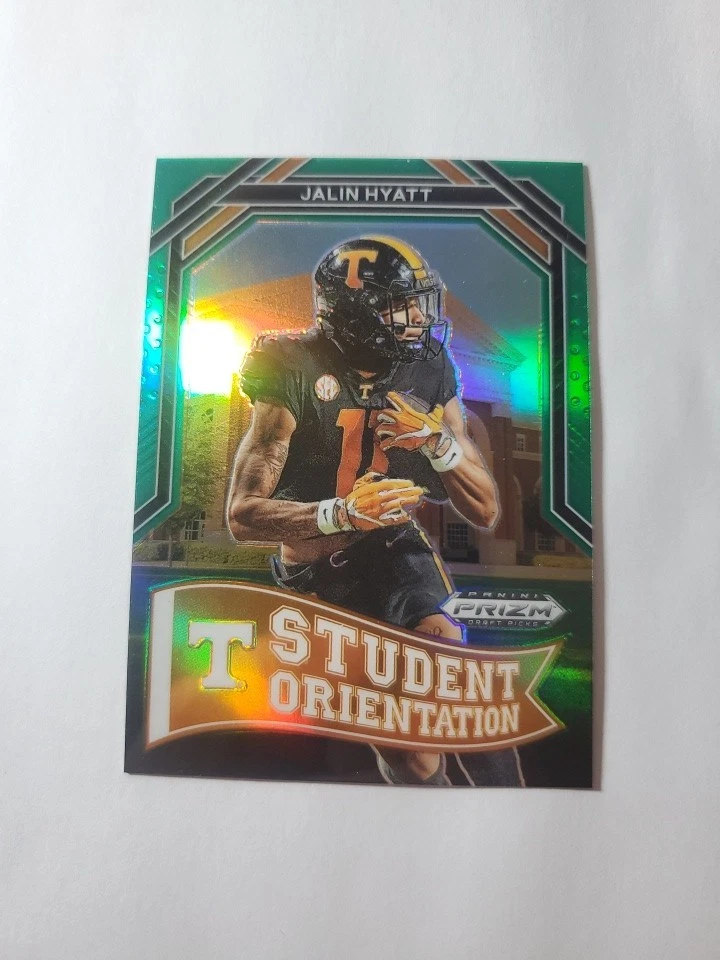 2023 Prizm Draft Picks -Jalin Hyatt- Green Prizm- Student Orientation- SO-14 - Image 1 of 2