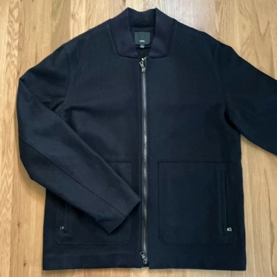 Chaqueta Vince Mezcla Lana Cachemira - Para Hombre L, Azul Marino Cremallera Frontal, Estilo M35134464 Foto 1 de 4