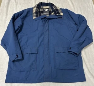Vintage Lands End Jacket Mens XL Blue Parka Wool Flannel Lined USA - Picture 1 of 14
