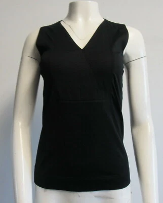 Camiseta sin mangas AKRIS PUNTO algodón negro cuello en V talla F 38/us 6 Foto 1 de 4