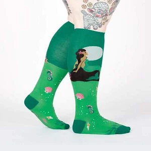 Calcetines hasta la rodilla Moonlight Mermaid pantorrilla ancha para mujer XL elásticos a la moda nuevos - Imagen 1 de 4