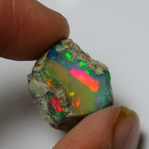 Black Opal Rough 14.65 Carats, Smoked Ethiopian Welo Opal Rough, Fire Opal Raw - Picture 1 of 11