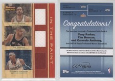 2007 Trademark Moves Triple Relics Red In the Paint /50 Tony Parker Tim Duncan