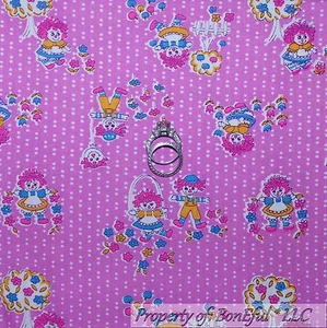 BonEful Fabric FQ Cotton Quilt VTG Antique Raggedy Ann Rag Doll Pink White Dot S - Picture 1 of 6