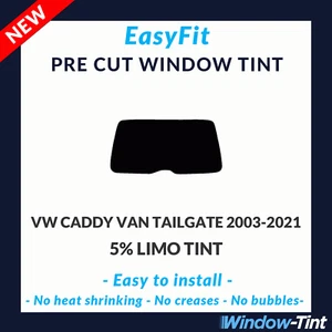 EasyFit Static Pre Cut Tint For VW Caddy Van Tailgate 2003-21 - 5% Limo Rear - Picture 1 of 3