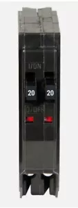 1PZ SQUARE D QO2020 QO2020C 20A DOPPIO INTERRUTTORE TANDEM (SENZA GANCIO) NUOVO - Foto 1 di 3