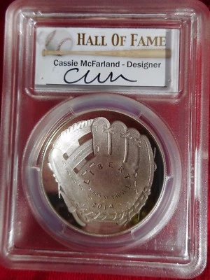 2014 PGCS PR69DCAM Baseball HOF Baltimore 1st Pitch signed 1 oz  Silver  pop 24 - Image 1 of 3