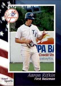 2002 Tampa Yankees Multi-Ad #25 Aaron Rifkin Upland California CA Baseball Card