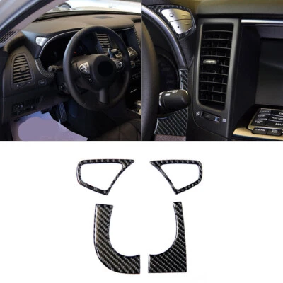 Para Infiniti FX35/37/50 QX70 Fibra de Carbono Velocímetro Acento Panel Cubierta Borde 4* Foto 1 de 4