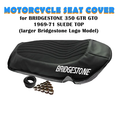 FUNDA ASIENTO MOTO PARA BRIDGESTONE 350 GTR GTO 1969-1971 MODELO LOGO MÁS GRANDE Foto 1 de 2