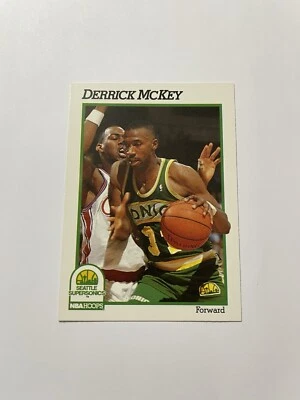 1991-92 NBA Hoops Basketball Card #201 Derrick McKey Seattle SuperSonics - Image 1 of 2