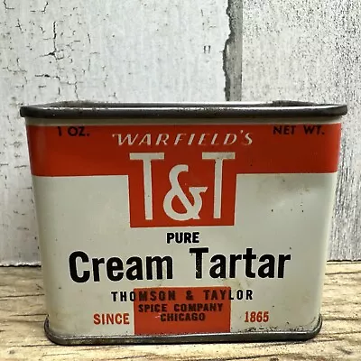 Vintage Wakefield’s T & T Whole Cream Tarter Spice Tin Chicago - Image 1 of 4