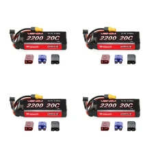 Venom 20C 3S 2200mAh 11.1V LiPo Battery with Universal Plug System x4 Packs