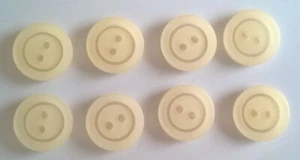 8 botones blancos suaves pequeños redondos de 15 mm - KT0120 - Imagen 1 de 1