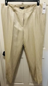 Lafayette 148 New York Women’s Tan Linen Barrow Pants - $428 NEW - Size 24 - Picture 1 of 6