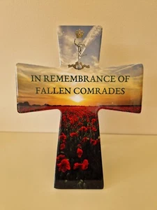 Royal Corps of Signals Ceramic Remembrance Cross 200mm/8 Inches (Army, Military) - Picture 1 of 3