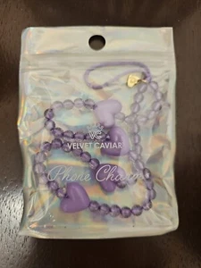 Velvet Caviar Phone Charm Hearts Purple New - Photo 1 sur 2