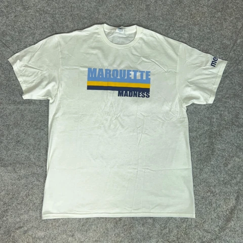 Marquette Golden Eagles Mens Shirt Large White Blue Tee NCAA Football College Cover