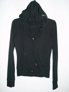 GSUS Black ZIP FITTED Hoodie COTTON Blend S - Picture 1 of 3