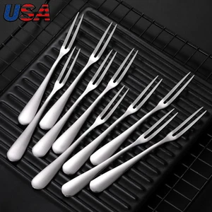 Silver Small Dessert Stainless Steel Fork For Party Fork Cake Fruit Forks 10pcs - Picture 1 of 9
