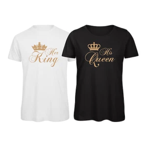 Her King | His Queen | abbinamenti per coppie | t-shirt magliette top - Foto 1 di 3